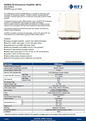 800MHz Bi-Directional Amplifier (BDA)